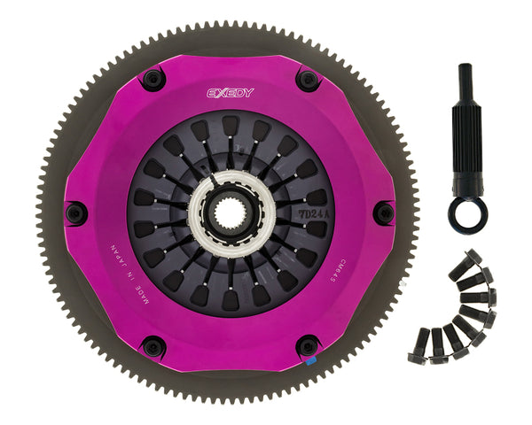 Exedy 04-17 Subaru WRX STI EJ255/EJ257 2.5L Twin-Organic Clutch Kit - FM022SDF for 2004-2014 Subaru Impreza - front view