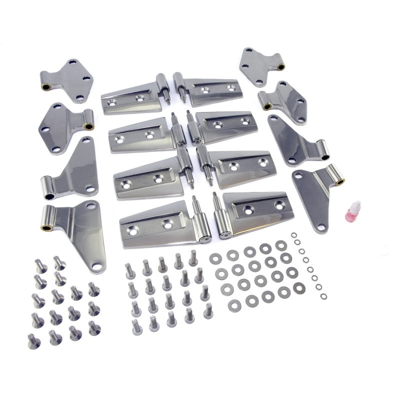 Rugged Ridge 07-18 Jeep Wrangler JKU Stainless Steel Door Hinge Kit - 11111.21 for 2007-2018 Jeep Wrangler - front view