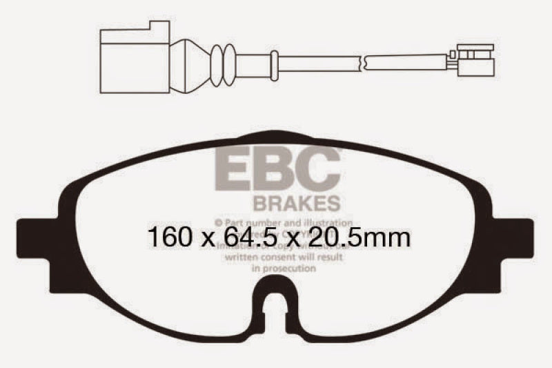 EBC 14+ Audi A3 1.8 Turbo Ultimax2 Front Brake Pads - UD1760
