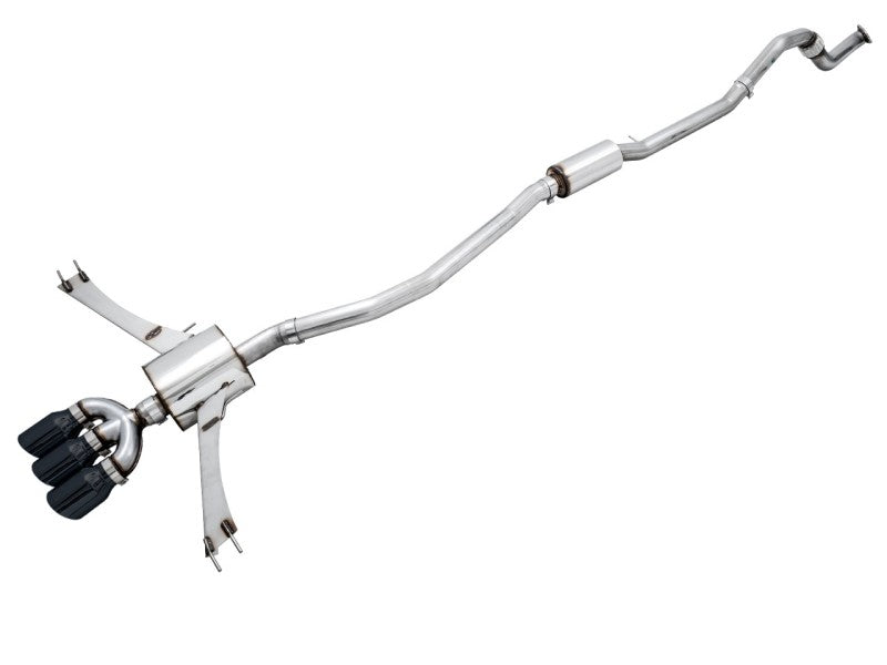 AWE Tuning 2016+ Honda Civic Si Touring Edition Exhaust w/Front Pipe &amp; Triple Diamond Black Tips - 3015-53014