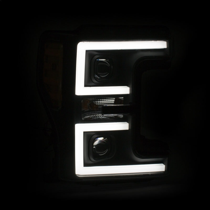 ANZO LED Headlights 17-18 Ford F-250 Super Duty Plank-Style L.E.D. Headlight Black (Pair) - 111388