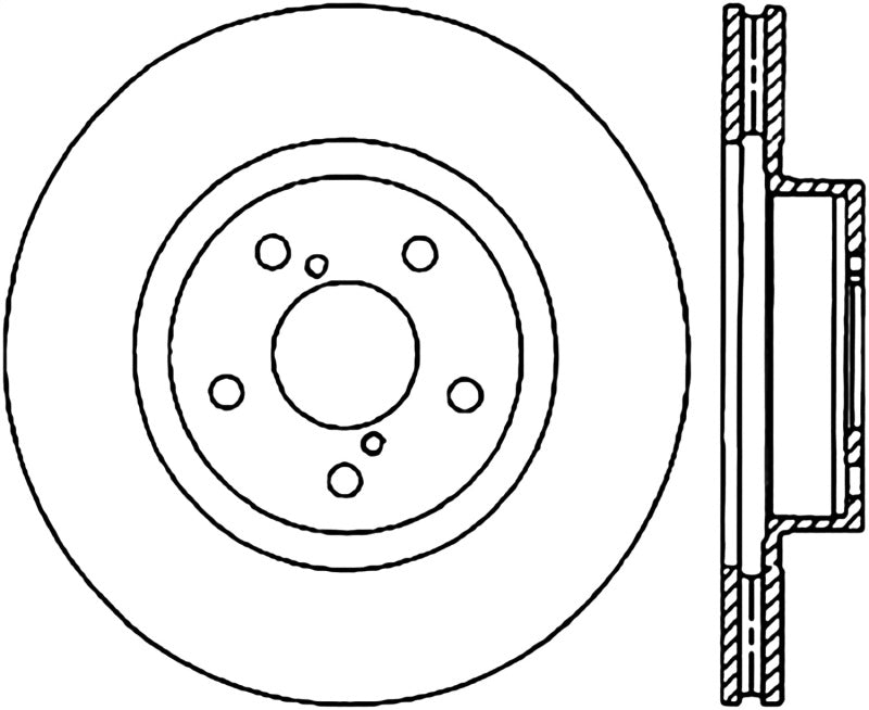 StopTech 05-10 Subaru Impreza WRX/STi Slotted & Drilled Left Front Rotor - 127.47022L for 2005-2014 Subaru Impreza - installe