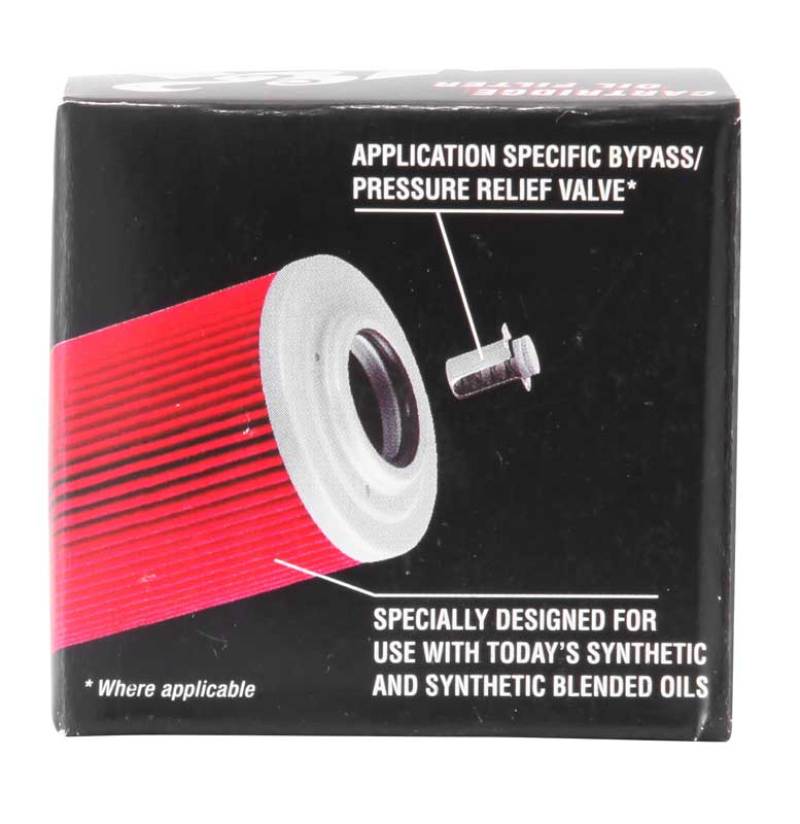 K&N Honda/Husqvarna 1.625in OD x .438in ID x 1.406in H Oil Filter - KN-116 for 2002-2023 Honda CRF450R - side view