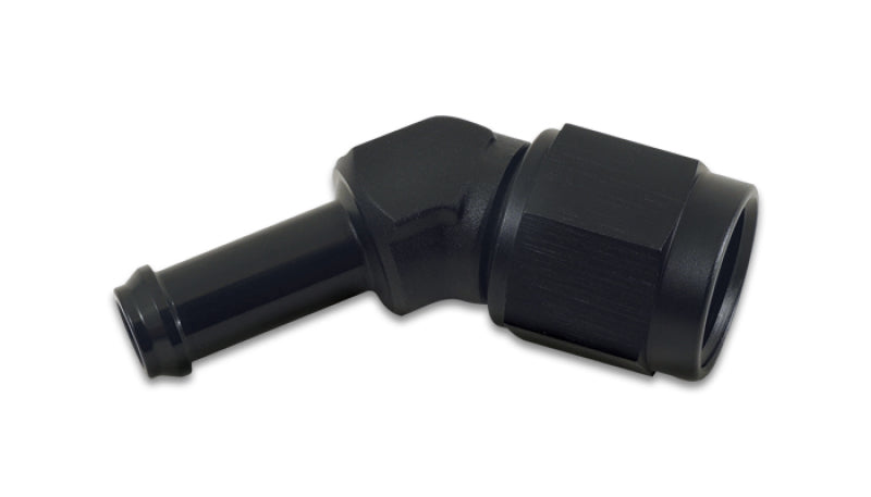 Vibrant -8AN to 1/2in Hose Barb 45 Degree Adapter - Anodized Black - 12018