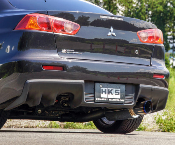 HKS RACING MUFFLER LANCER EVO-X USA - 31008-BM002 for 2008-2015 Mitsubishi Lancer - front view