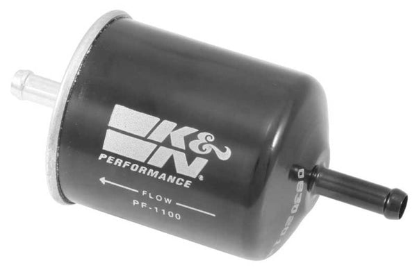 K&N Fuel Filter 84-89 Nissan 300ZX, 00-04 Nissan Xterra. 95-97 Nissan 200SX - PF-1100 for 1985-1999 Nissan Maxima - front vie