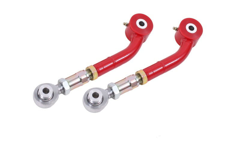 BMR 08-17 Challenger Upper Trailing Arms w/ On-Car Adj. Poly/Rod Ends - Red - UTA112R for 2008-2020 Dodge Challenger - front 