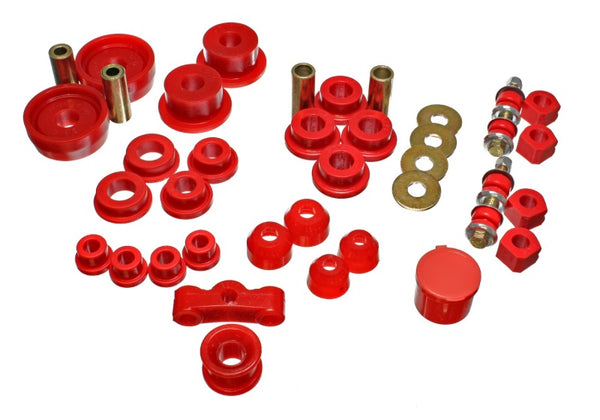 Energy Suspension 84-87 Honda Civic/CRX Red Hyper-Flex Master Bushing Set - 16.18101R for 1984-1987 Honda Civic - front view