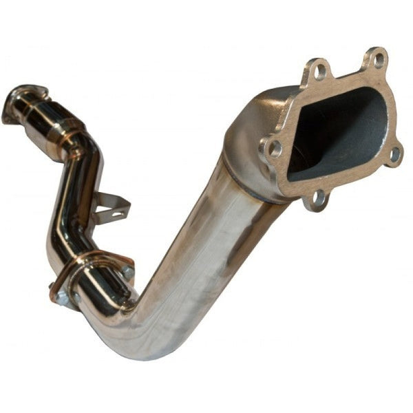 Turbo XS 08-14 WRX-STi / 05-09 LGT Catted Downpipe - WS08-DPC for 2008-2014 Subaru Impreza - front view