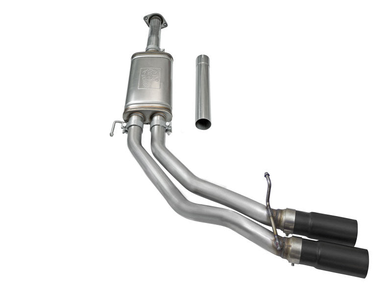 aFe Rebel Exhausts 3in SS Cat-Back 15-16 Ford F-150 EcoBoost V6 2.7/3.5L V8 5.0L w/ Black Tips - 49-43081-B
