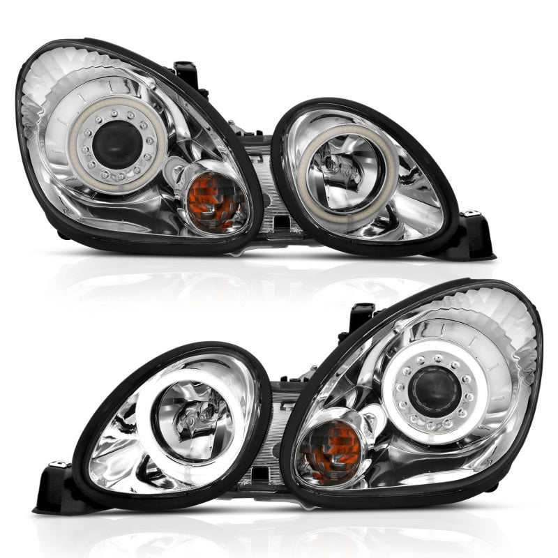 ANZO 1998-2005 Lexus Gs300 Projector Headlights w/ Halo Chrome - 121143