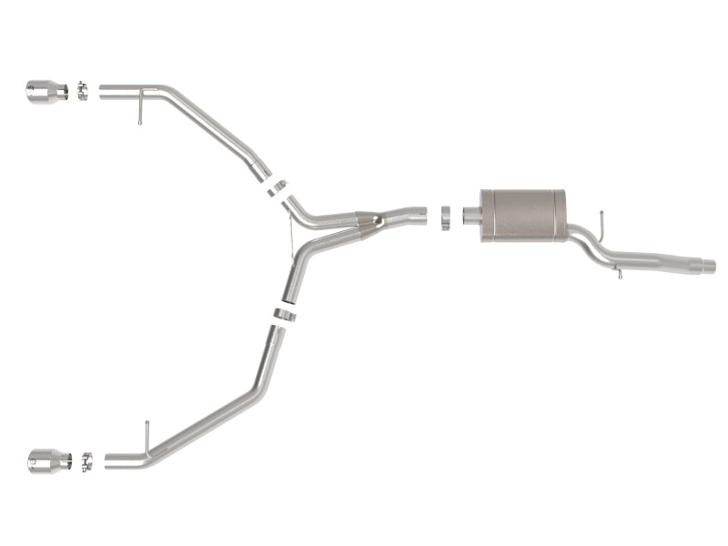 afe MACH Force-Xp 13-16 Audi Allroad L4 SS Axle-Back Exhaust w/ Polished Tips - 49-36437-P