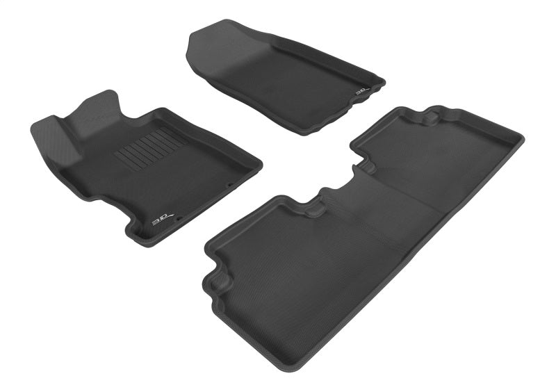 3D MAXpider 2006-2011 Honda Civic Sedan Kagu 1st &amp; 2nd Row Floormat - Black - L1HD01201509