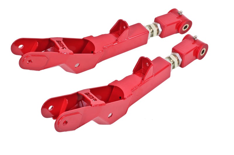 BMR 10-15 5th Gen Camaro Lower Control Arms Rear On-Car Adj. (Polyurethane) - Red - TCA029R