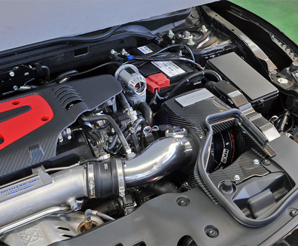 HKS DryCarbon Full Cold Air Intake Kit AFR FK8 K20C - 70026-AH006 for 2017-2022 Honda Civic Type R - front view