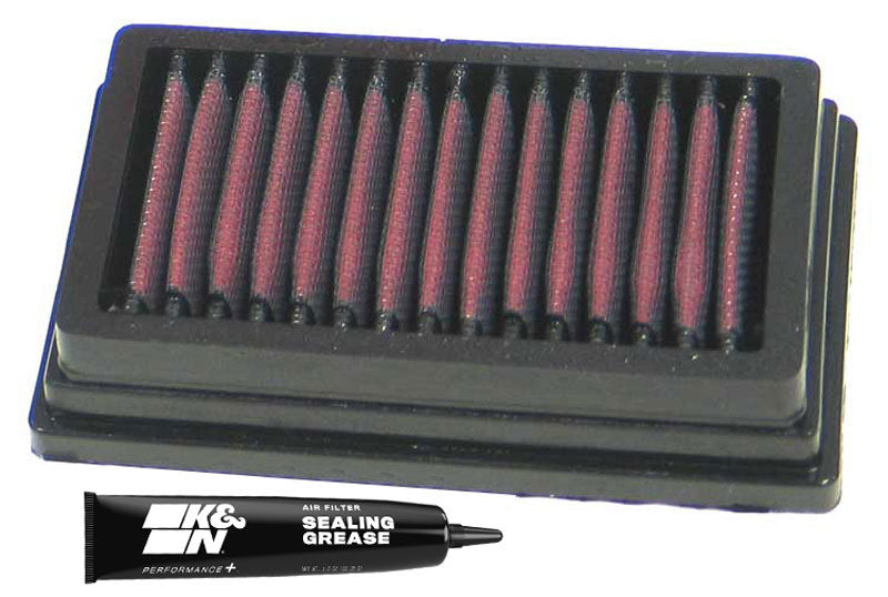 K&N BMW Replacement Air FIlter - 5.875in O/S L x 3.5in O/S W x 1.25in H - BM-1204 for 2005-2013 BMW R1200RT - front view
