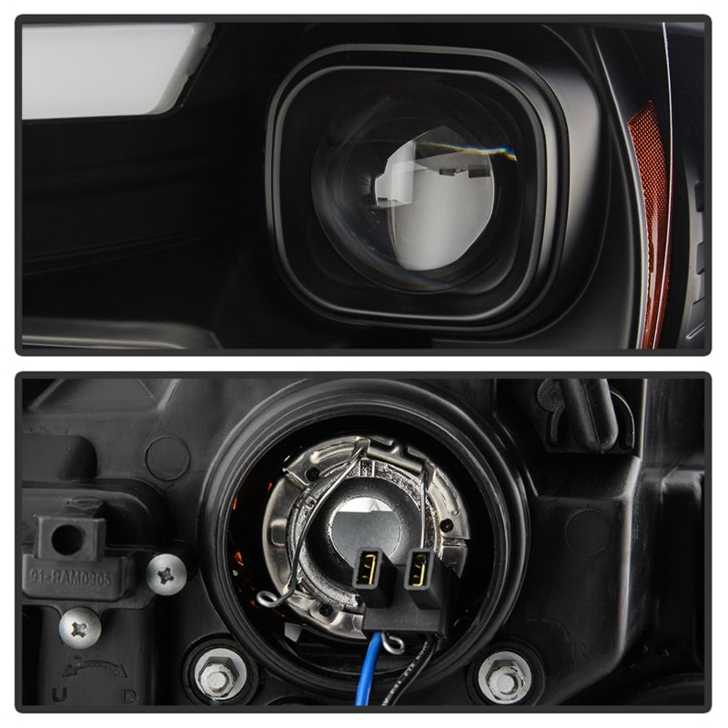 Spyder 09-16 Dodge Ram 1500 Ver 2 Proj Headlight - Light Bar Turn Signal - Blk - PRO-YD-DR09V2-SB-BK - 5086266