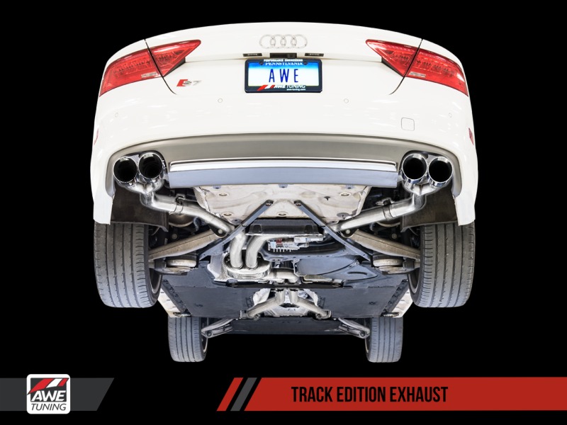 AWE Tuning Audi C7 / C7.5 S7 4.0T Track Edition Exhaust - Diamond Black Tips - 3020-43052