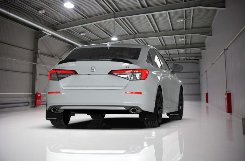 Rally Armor 2022 Honda Civic (Incl. Si/Sport/Touring) Black UR Mud Flap w/ Grey Logo - MF90-UR-BLK/GRY