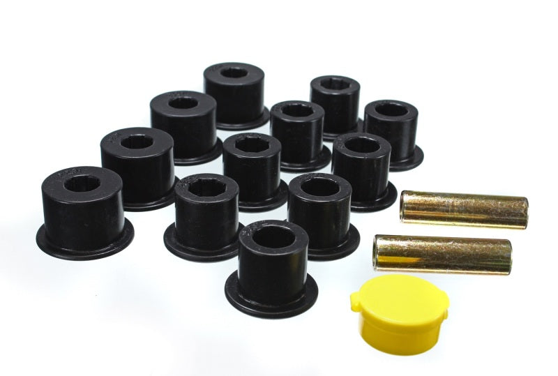 Energy Suspension 6/86-97 Nissan 720 &amp; Hardbody Pickup 2WD Black Rear Leaf Spring Bushing Set - 7.2103G