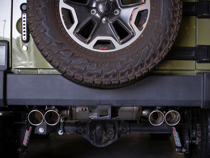aFe Rebel Series 2.5in 409 SS Axle-Back Exhaust Polished 07-18 Jeep Wrangler (JK) V6-3.6L/3.8L - 49-48086-P