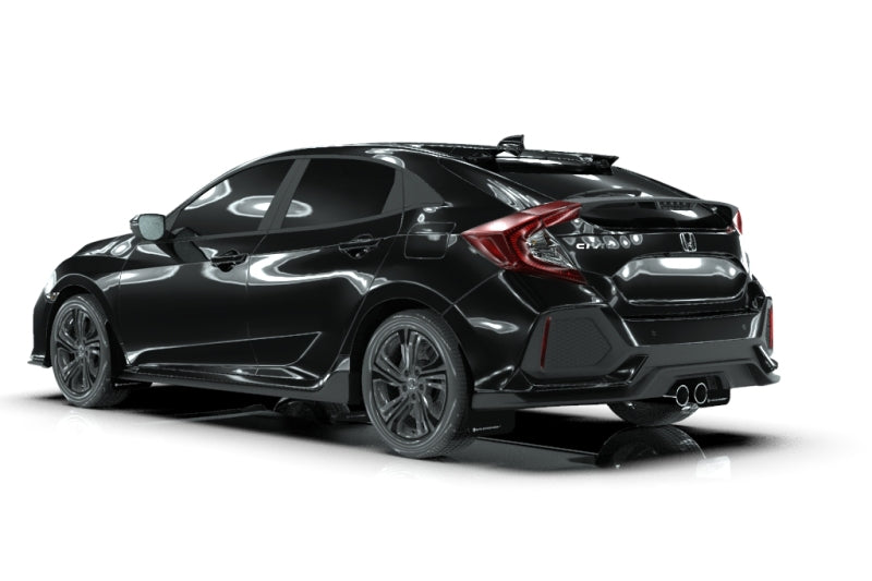 Rally Armor 17-21 Honda Civic Sport &amp; Touring (Hatch) Black UR Mud Flap w/ White Logo - MF51-UR-BLK/WH