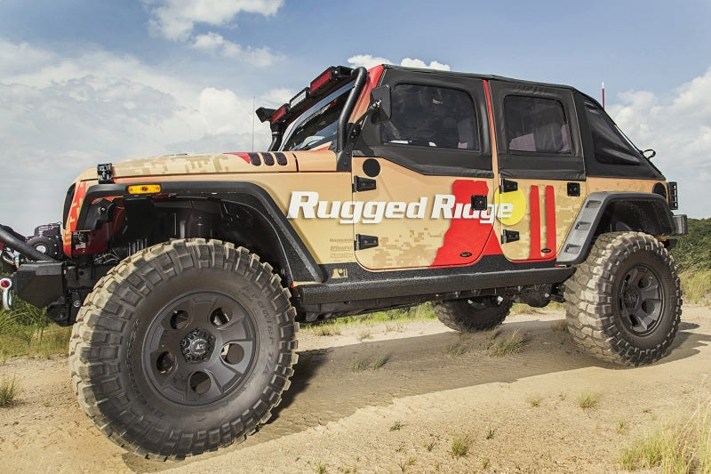 Rugged Ridge XHD Rock Sliders 07-18 Jeep Wrangler JK 4 Door - 11504.18 for 2007-2018 Jeep Wrangler - detail view