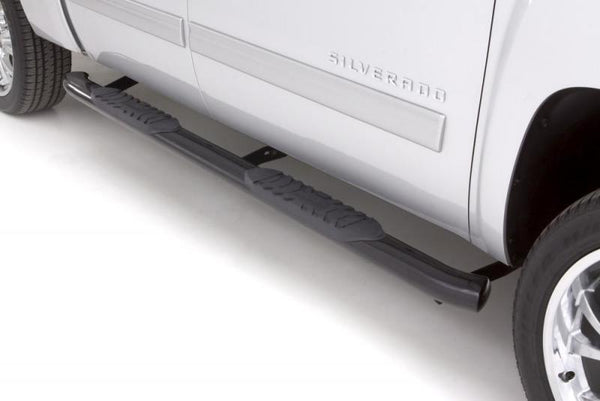 Lund 07-17 Toyota Tundra Access Cab 5in. Oval Curved Steel Nerf Bars - Black - 23882093 for 2007-2021 Toyota Tundra - front v