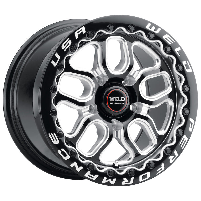 Weld S907 15X10 Laguna Beadlock 5X120.7 ET50 BS7.50 Gloss Black MIL Dia 78.1 - S907B0063P50