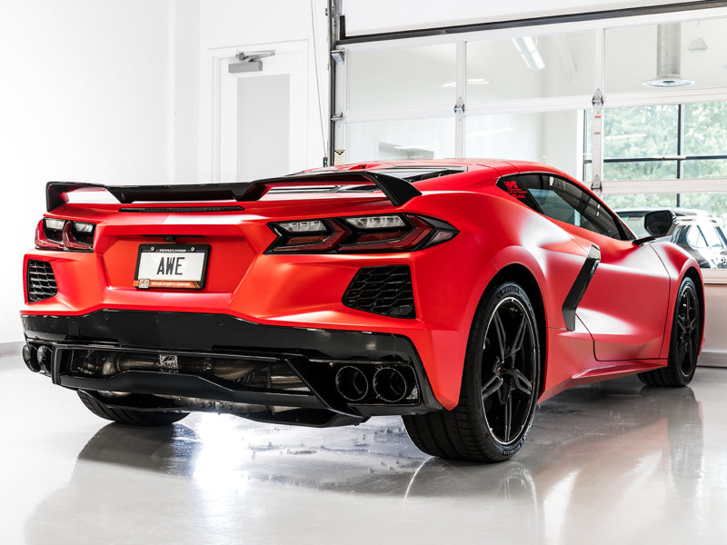 AWE Tuning 2020 Chevrolet Corvette (C8) Touring Edition Exhaust - Quad Diamond Black Tips - 3015-43159