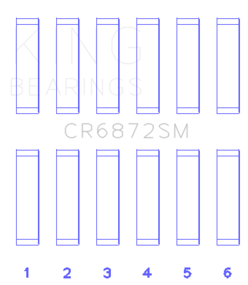 King Toyota 1GR-FE (Size +.25mm) Connecting Rod Bearing Set - CR6872SM0.25