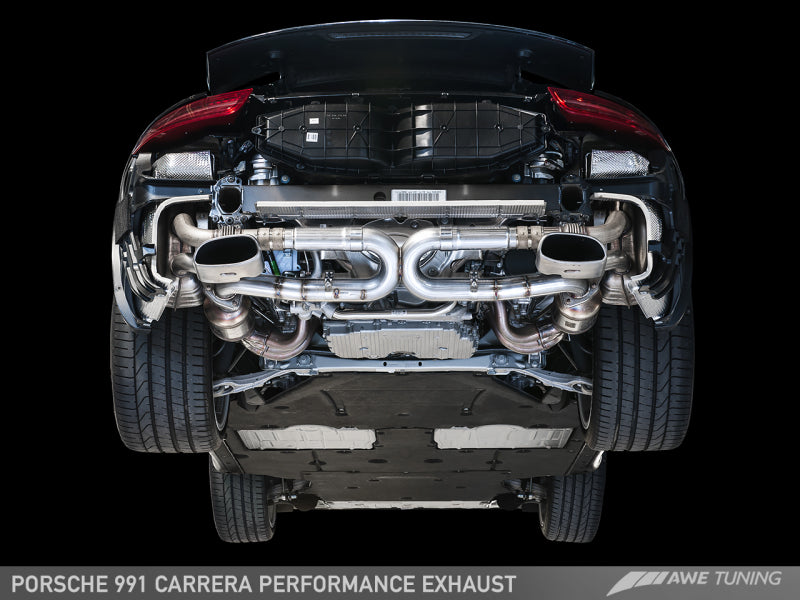 AWE Tuning 991 Carrera Performance Exhaust - Use Stock Tips - 3015-11020