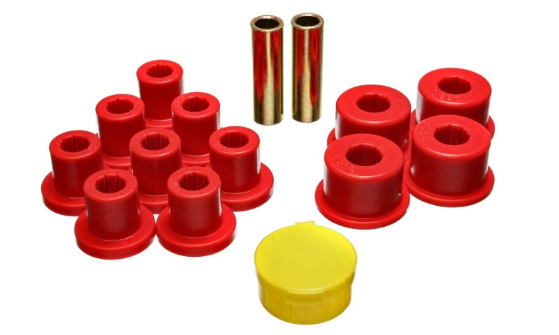 Energy Suspension 6/74-80 MG MGB Red Rear Leaf Spring Bushing Set - 10.2101R for 1963-1980 MG MGB - front view
