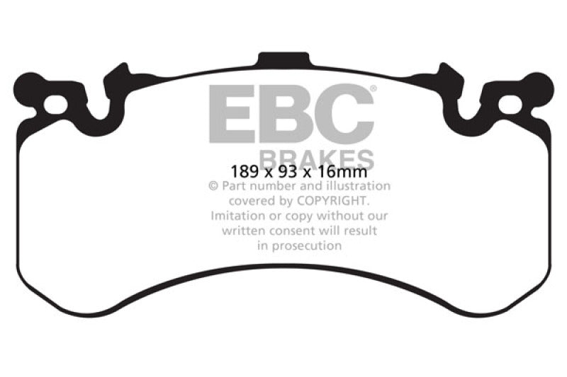 EBC 11+ Audi A8 Quattro 6.3 (Cast Iron Rotors) Yellowstuff Front Brake Pads - DP42158R