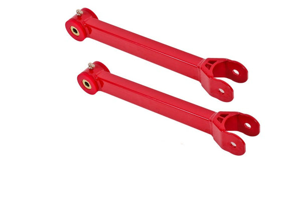 BMR 16-17 6th Gen Camaro Non-Adj. Lower Trailing Arms (Polyurethane) - Red - TCA059R for 2016-2024 Chevrolet Camaro - front v