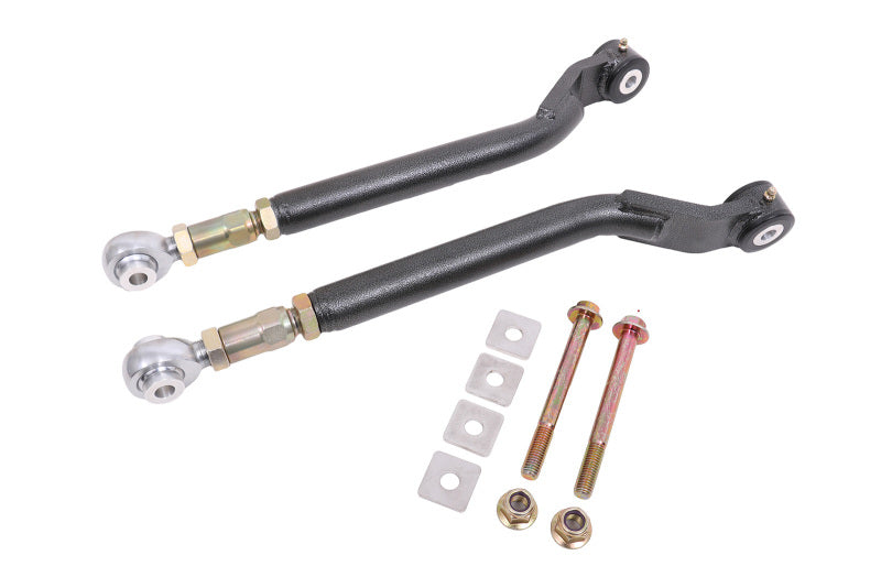 BMR 08-17 Challenger Rear On-Car Adj. Toe Rods Delrin/Rod End Combo - Black Hammertone - TR110H for 2008-2017 Dodge Challenge
