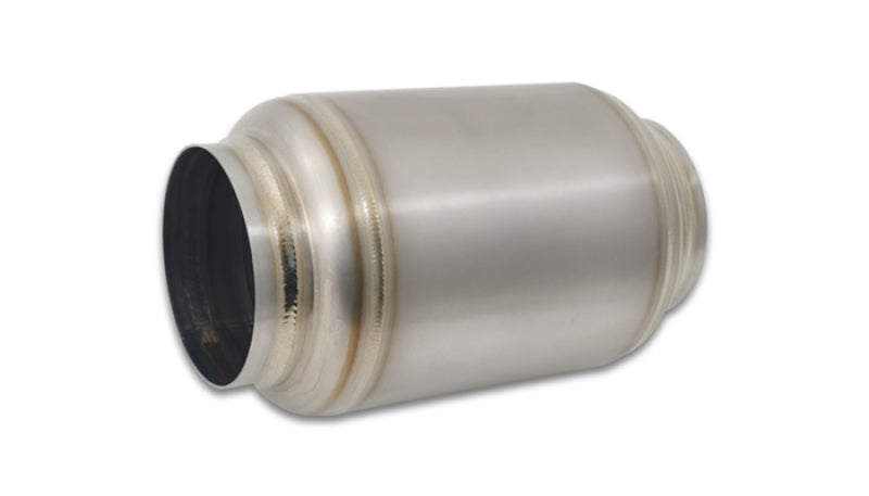 Vibrant Titanium Muffler w/Natural Tip 3in. Inlet / 3in. Outlet / 4.25in Dia - 17630