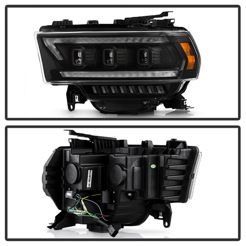 Spyder 19-22 Dodge Ram 2500/3500 (Halogen Model Only) Proj. Headlights (PRO-YD-DR19HDHALAP-SEQ-BK) - 5088604