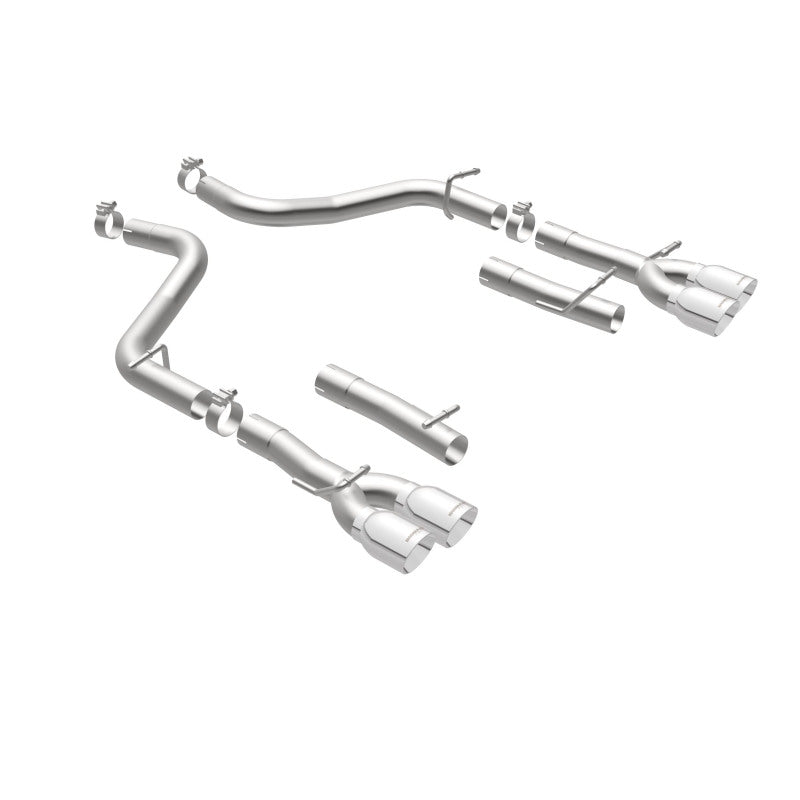 MagnaFlow Axle-Back, SS, 2.5in, Quad Split Rear 3.5in Tip 2015 Dodge Challenger 3.6L V6 - 19218