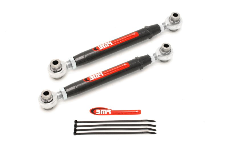 BMR 10-15 5th Gen Camaro Rear Adj. Rod Ends Toe Rods - Black Hammertone - TR004H for 2010-2015 Chevrolet Camaro