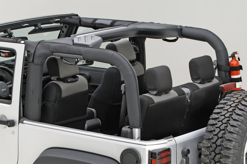 Rugged Ridge Roll Bar Cover Black Vinyl 07-18 Jeep Wrangler JK - 13613.06 for 2007-2018 Jeep Wrangler - front view