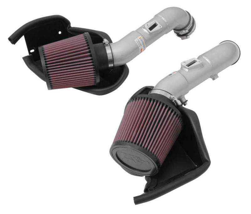 K&N 14-15 Infiniti Q50 3.7L V6 Dual Silver Typhoon Short Ram Intakes - 69-7083TS