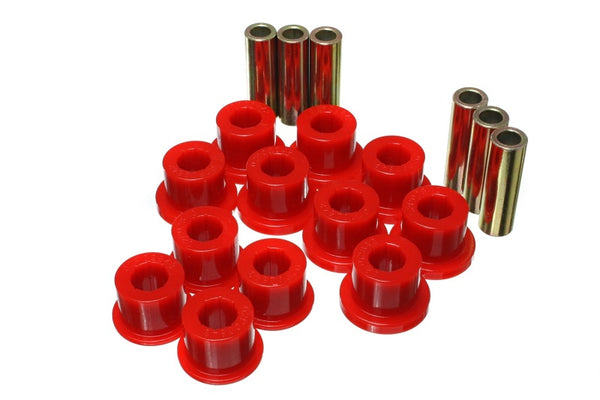 Energy Suspension 05-14 Toyota Tacoma Rear Leaf Spring Bushings - Red - 8.2116R for 2005-2015 Toyota Tacoma - front view