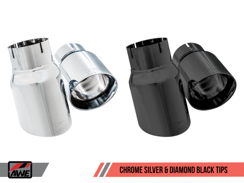 AWE Tuning Ford Focus RS Track Edition Cat-back Exhaust - Chrome Silver Tips - 3020-32030