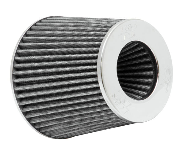 K&N Universal Filter Chrome Round Tapered White - 4in Flange ID x 1.125in Flange Length x 5.5in H - RG-1001WT by K&N Engineer