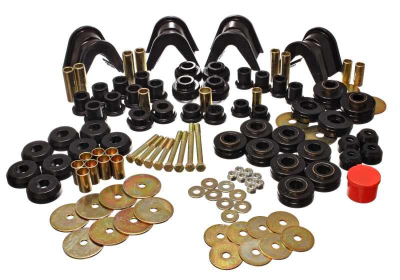 Energy Suspension 66-77 Ford Bronco 4WD (w/ 4 Deg C-Bushings) Black Hyper-Flex Master Bushing Set - 4.18105G for 1966-1977 Fo