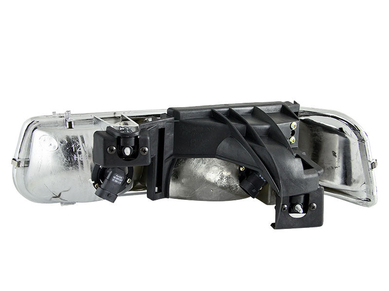 ANZO 1999-2002 Chevrolet Silverado 1500 Crystal Headlights Black - 111155