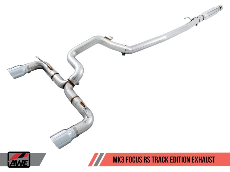 AWE Tuning Ford Focus RS Track Edition Cat-back Exhaust - Diamond Black Tips - 3020-33032