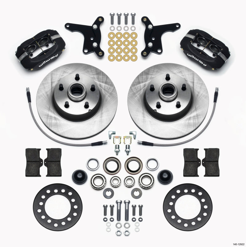 Wilwood Forged Dynalite Front Kit 11.28in 1 PC Rotor&amp;Hub Ford 1954-1956 - 140-12922
