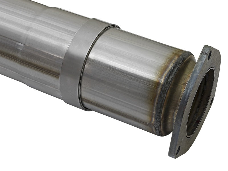 aFe LARGE BORE HD 5in 409-SS DPF-Back Exhaust w/Polished Tip 2017 Ford Diesel Trucks V8 6.7L (td) - 49-43090-P